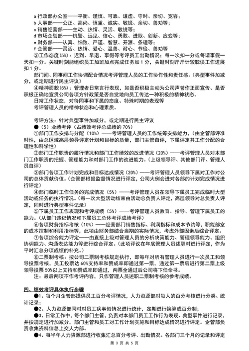 绩效考核管理方案