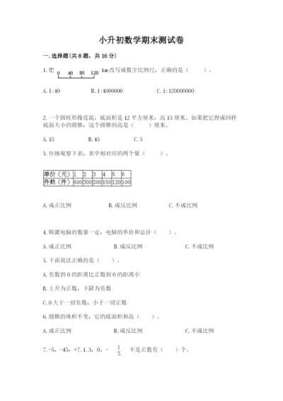 小升初数学期末测试卷附答案（满分必刷）.docx