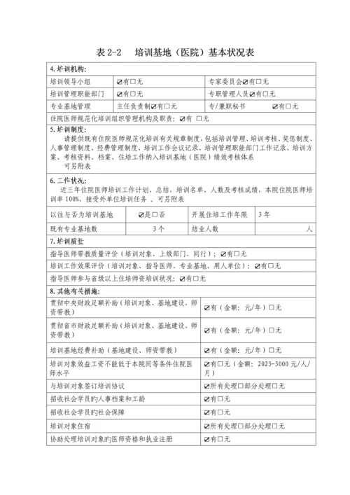 2023年住院医师规范化培训基地申报表.docx