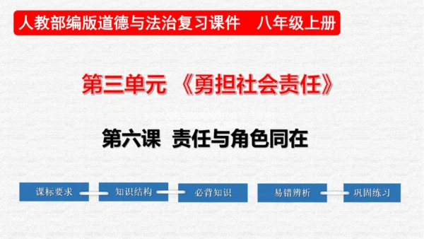 第六课责任与角色同在（期末高效复习示范课件45张PPT )