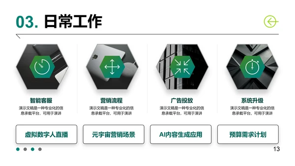 绿色简约几何通用工作总结PPT模板
