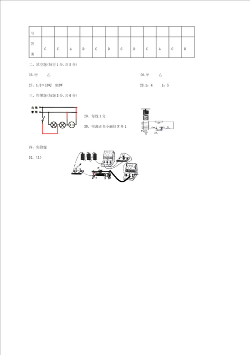 乐山市市中区20202021学年度上期期末调研考试九年级物理试题及答案图片版