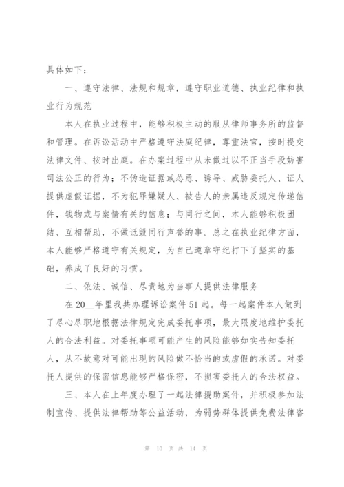 律师个人年度工作总结报告.docx