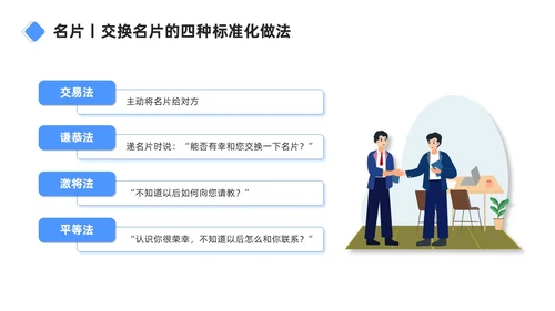 蓝色商务简约职场礼仪之销售礼仪培训PPT模板