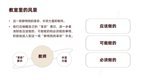 褐色商务简约静悄悄的革命读书分享会主题班会PPT模板