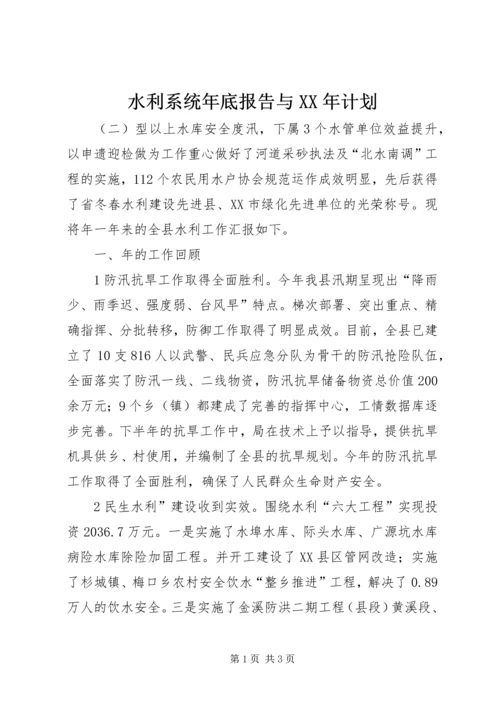 水利系统年底报告与XX年计划.docx