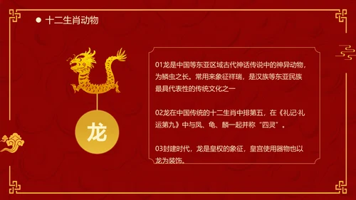 红色中国风十二生肖通用PPT模板