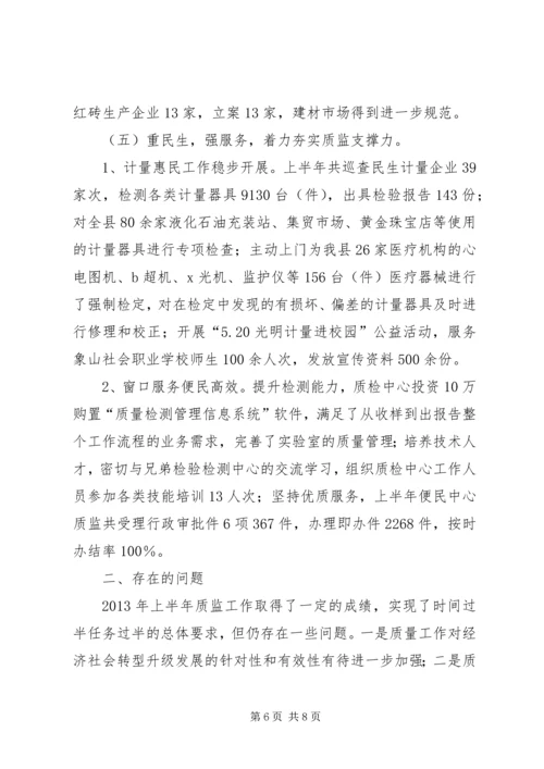 县质监局上半年工作报告.docx