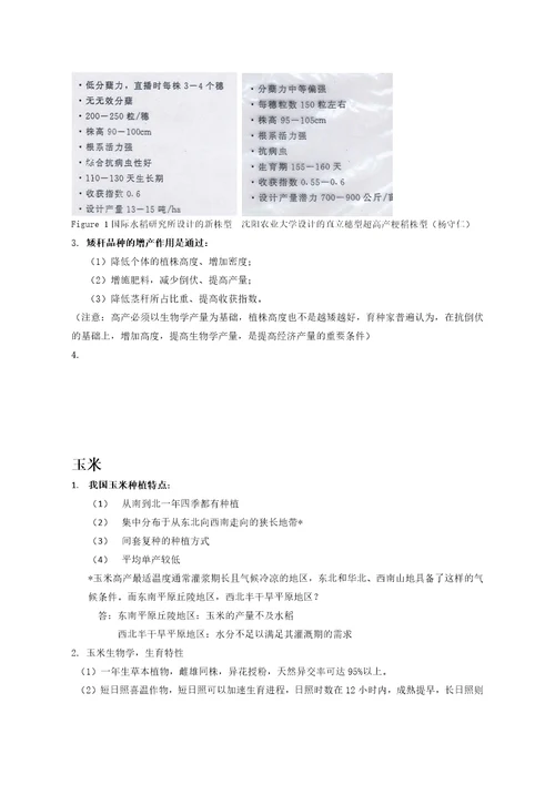 作物育种学各论复习精华共12页