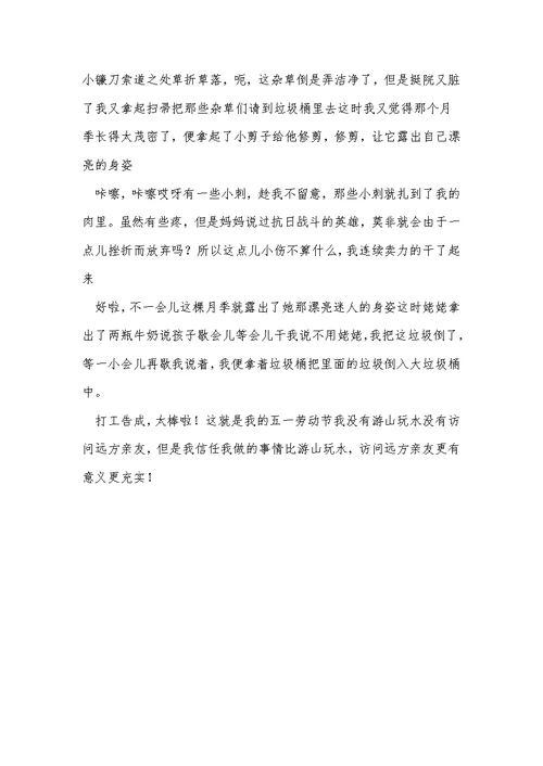 充实的五一劳动节-写事作文900字