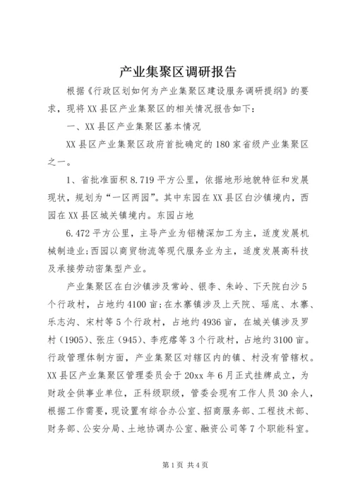 产业集聚区调研报告.docx