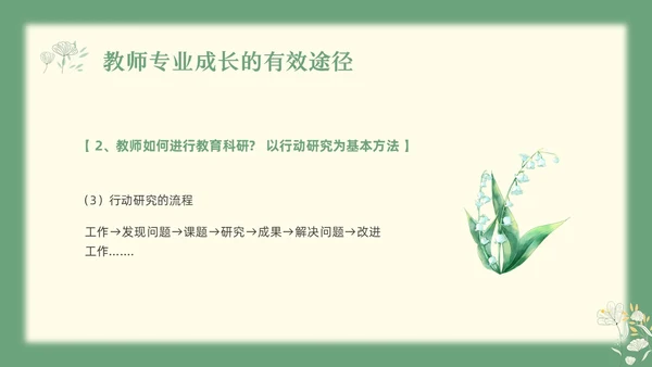 绿色小清新教师专业成长教师专业发展PPT模板宣传PPT动教师培训