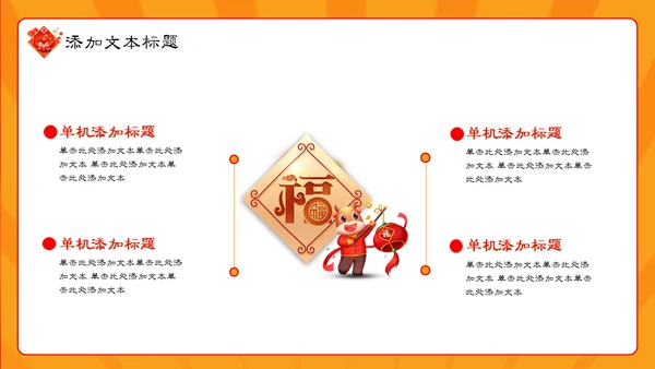 国潮风春节新年开门大吉开门红通用PPT模板