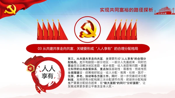 实现共同富裕思想政策意义原则党课PPT模板