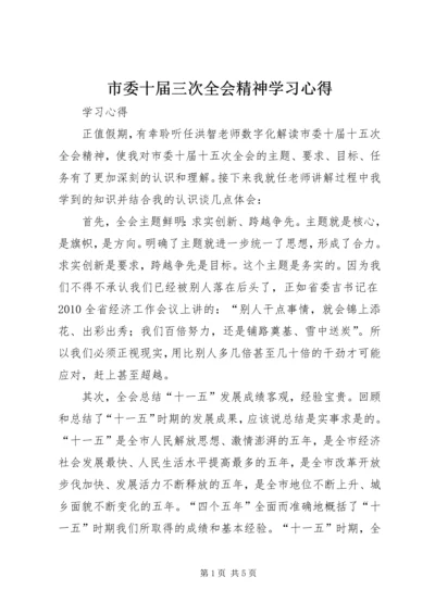 市委十届三次全会精神学习心得 (5).docx