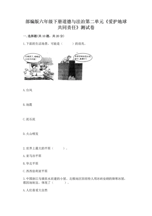 部编版六年级下册道德与法治第二单元《爱护地球 共同责任》测试卷【全优】.docx