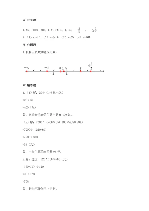 小学数学试卷六年级下册期末测试卷含答案【实用】.docx