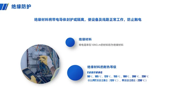 蓝色渐变简约商务电气安全培训PPT模板安全教育