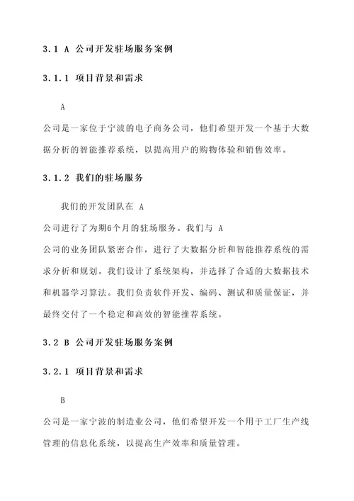 宁波专业开发驻场服务方案