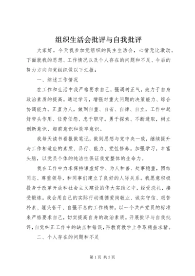 组织生活会批评与自我批评 (3).docx