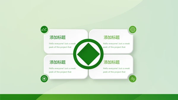 绿色时尚邮政银行年终工作总结动态PPT
