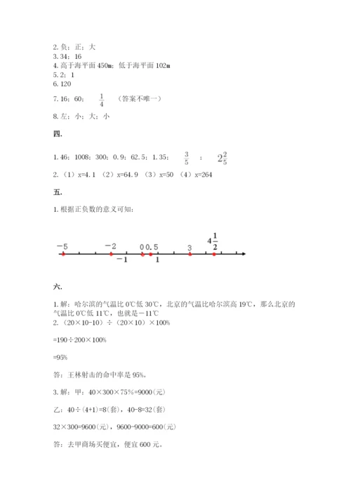 小学六年级数学期末自测题及答案【夺冠系列】.docx