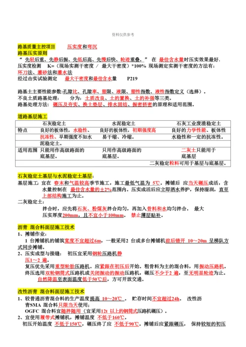 二级建造师市政实务复习重点总结浓缩版.docx