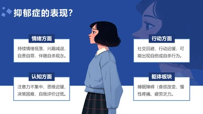 蓝色扁平风大学生心理健康主题教育
