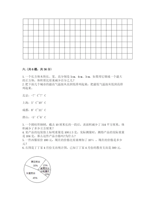 北师大版六年级数学下学期期末测试题附答案（黄金题型）.docx