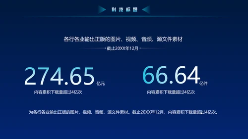 蓝色科技风大数据动态粒子风量子通用PPT模板