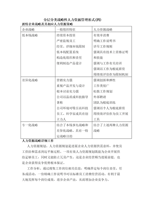 分层分类的战略性人力资源管理模式四