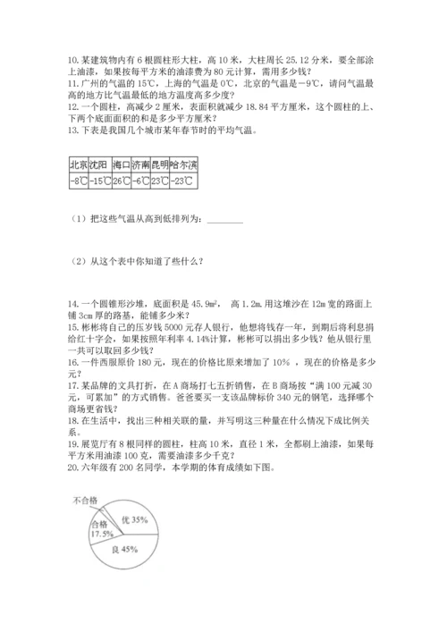 六年级小升初数学解决问题50道（易错题）.docx
