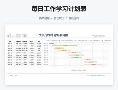 每日工作学习计划表