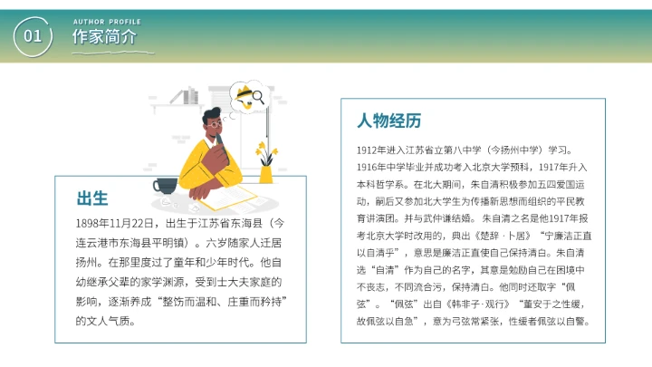 朱自清文学小说作家名人人物介绍
