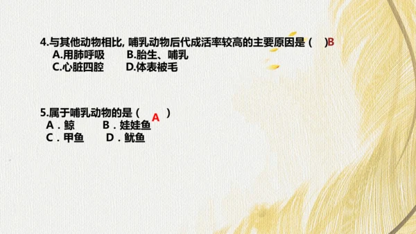 人教版 初中生物七年级上册2.2.2脊椎动物（鸟和哺乳动物）课件(共24张PPT)+ 视频素材