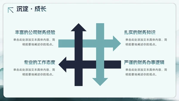 绿色水彩剪影风大学生个人简历PPT模板