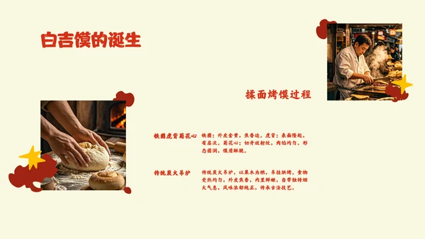 红色中国美食肉夹馍介绍PPT模板