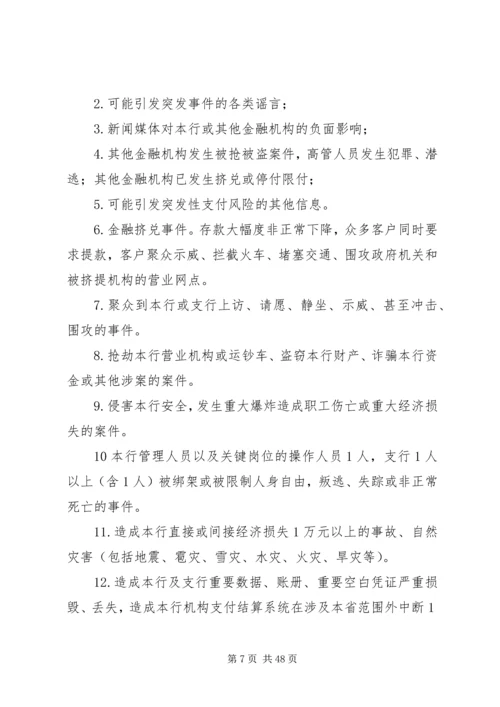 金融行业重大突发事件应急预案范文大全.docx