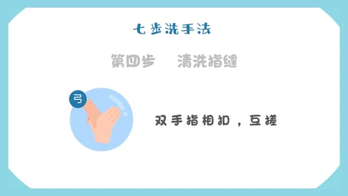 蓝色形状简约七步洗手法步骤卫生健康清洗预防app