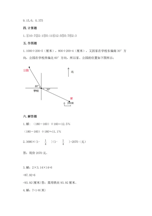 人教版六年级上册数学期末测试卷带答案（综合卷）.docx