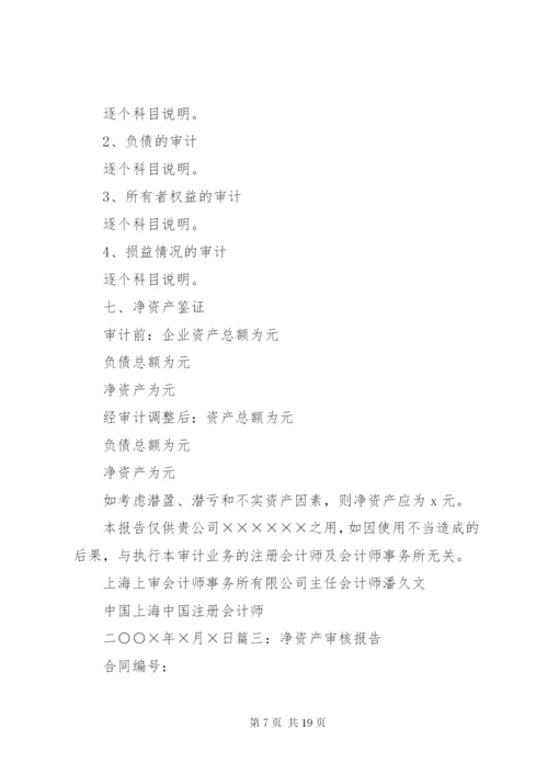 净资产审计报告格式 (3).docx