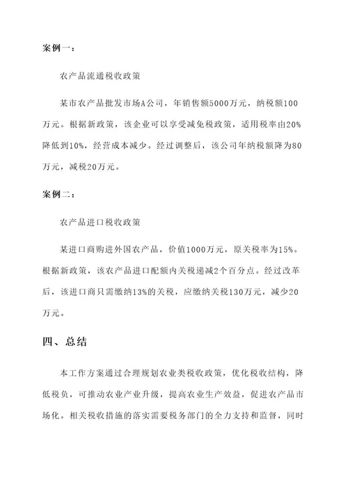 农业类税务筹划工作方案