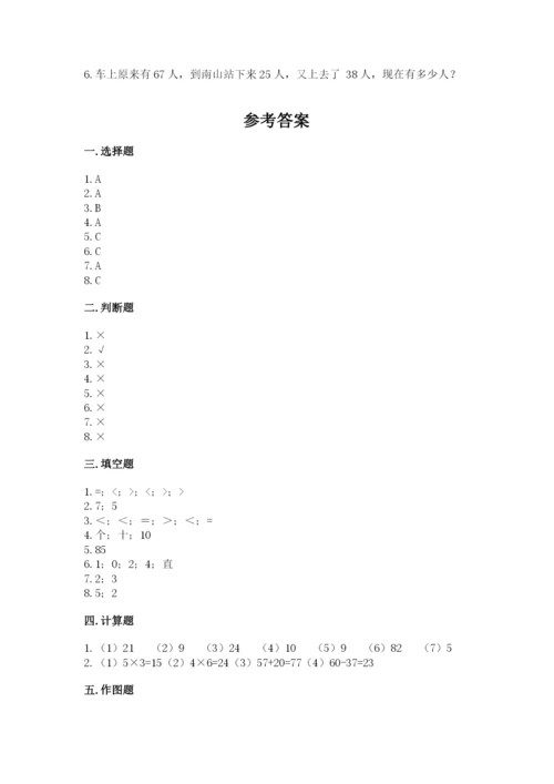 人教版二年级上册数学期中测试卷（中心小学）.docx