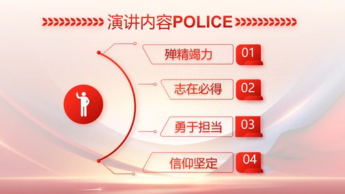 红色大气公安警察工作总结汇报PPT