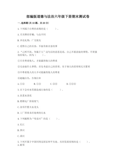 部编版道德与法治六年级下册期末测试卷附参考答案【能力提升】.docx