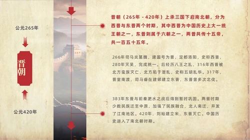 褐色大气实拍长城中国历史发展史PPT
