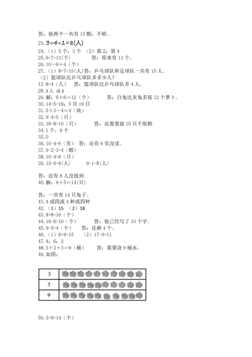 一年级上册数学解决问题50道附答案（突破训练）.docx