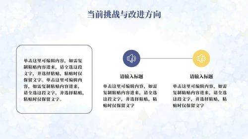 蓝色小清新花团锦簇年中工作总结PPT模板