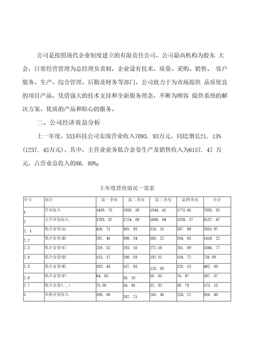 低合金卷投资项目规划可行性研究报告