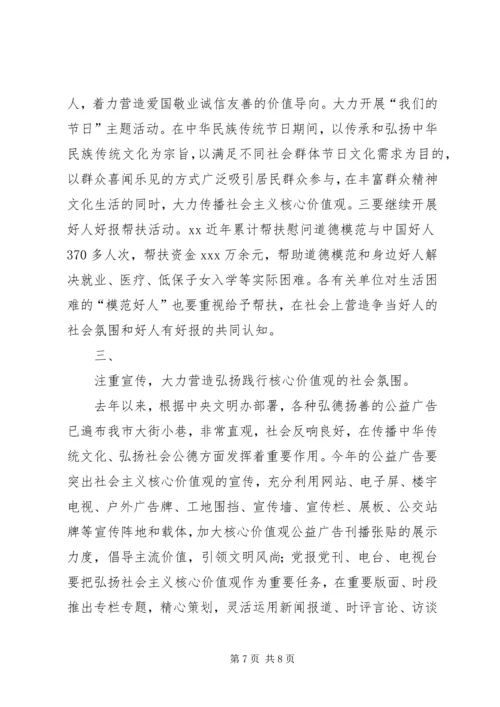 培育和践行社会主义核心价值观座谈会讲话稿五篇范文.docx